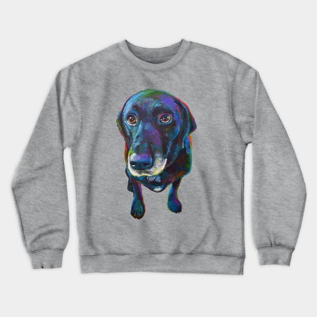 Buddy the Black Labrador Crewneck Sweatshirt by RobertPhelpsArt